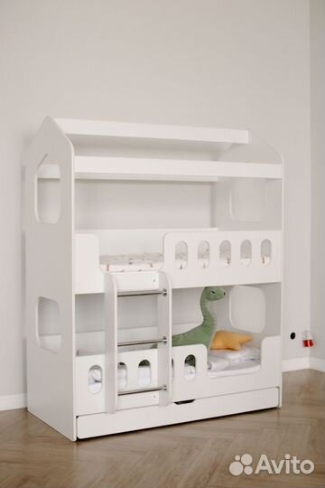 Двухъярусная кроватка «Сказка» С матрасами