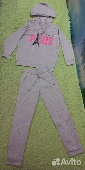 Серый спортивный костюм на девочку 8-10 лет