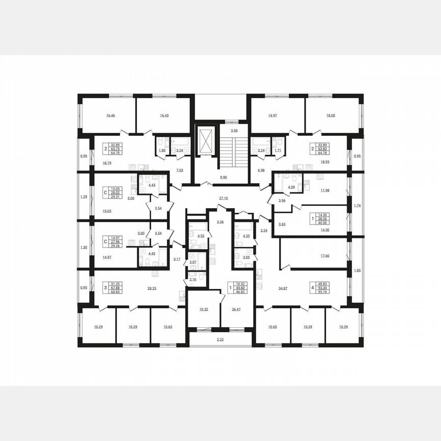 3-к. квартира, 68,8 м², 7/9 эт.