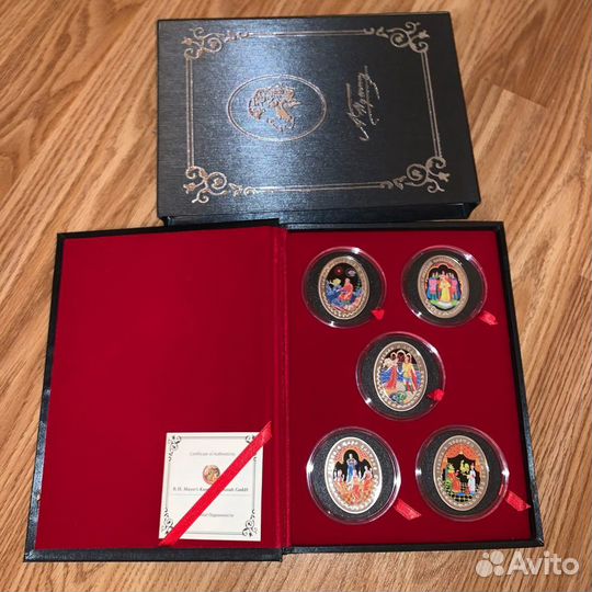 Набор монет серебро Сказки Пушкина А.С.