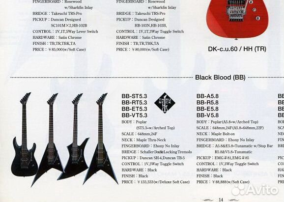 Grover Jackson black blood BB-A5.8 - エレキギター