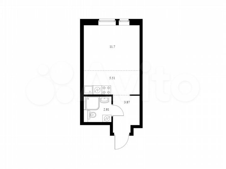 Квартира-студия, 23,9 м², 18/22 эт.