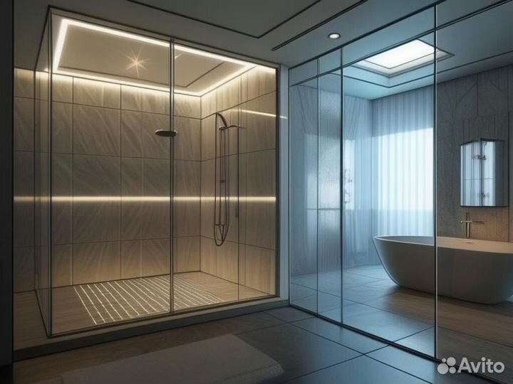 Душевые стеклянные перегородки гарантия 5 лет