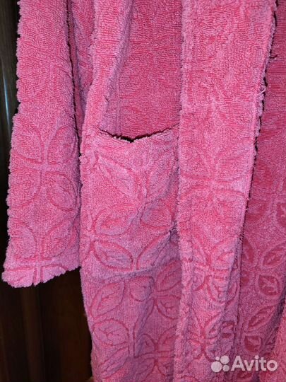Махровый халат женский розовый 52р