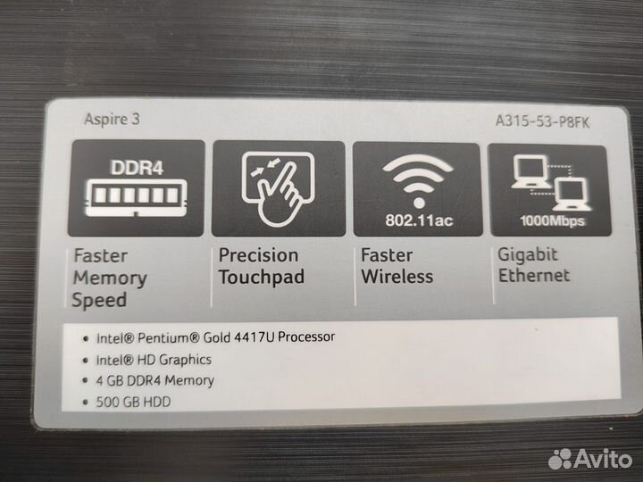 Ноутбук, Acer A315-53-P8FK