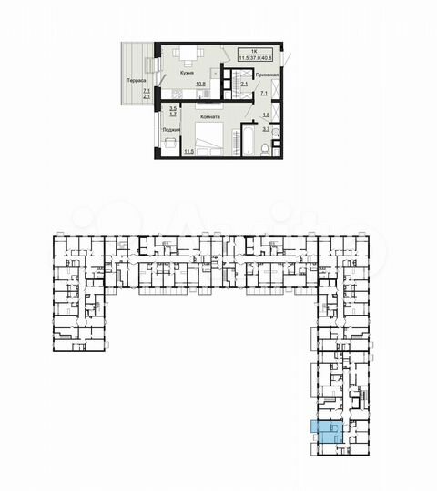 1-к. квартира, 40,8 м², 1/9 эт.