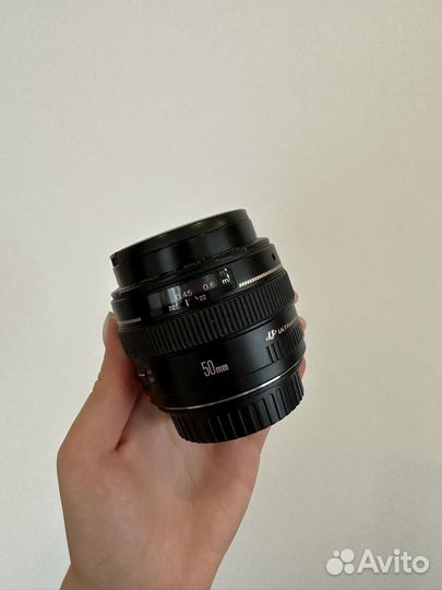 Объектив canon lens EF 50мм 1:1.4