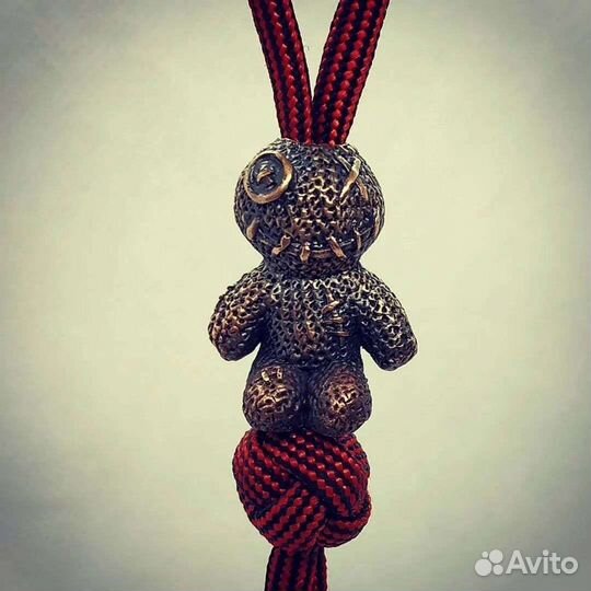 Бусина на темляк Чеширский кот бронза