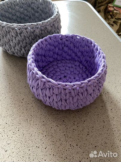 Вязанные корзинки