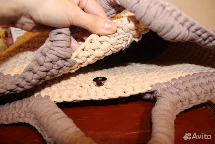 Сумка вязаная handmade (ручная работа) бежевая