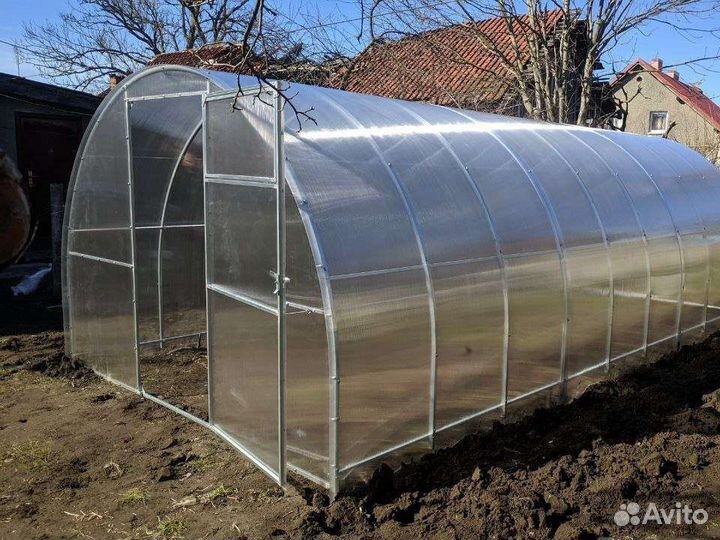Теплица усиленная поликарбонат грядки, рассрочка