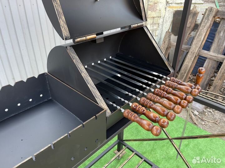 Гриль-барбекю №0556/34 с навесом и мангалом 4 мм