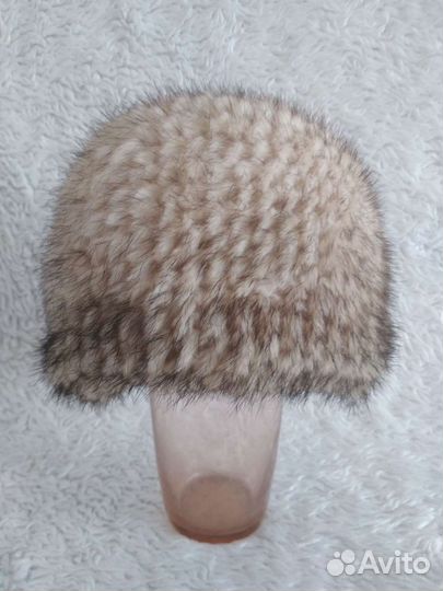 Шапка из вязаной норки. Новая