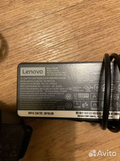 Блок питания (зарядка) Lenovo Type-C 65W