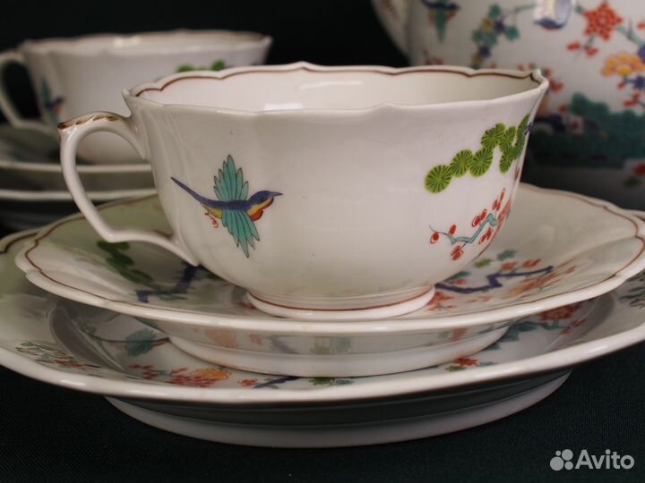 Антикварный фарфоровый чайный сервиз. Meissen