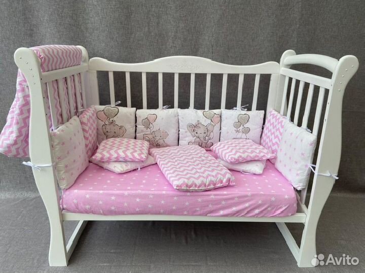 Комплект бортики в кроватку для новорожденных