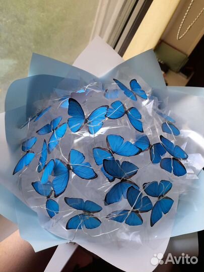 Букет с бабочками. Подарок. светящийся букет