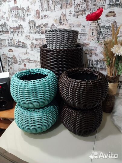 Кашпо из ротанга