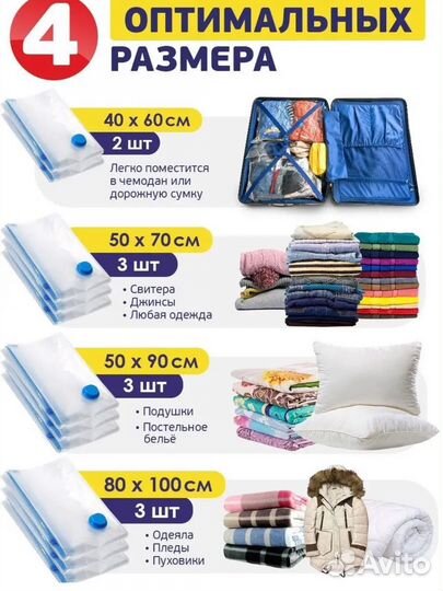 Вакуумные пакеты для одежды новые