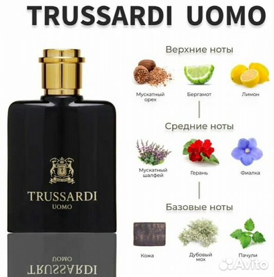 Мужская туалетная вода Trussardi Uomo 30 мл