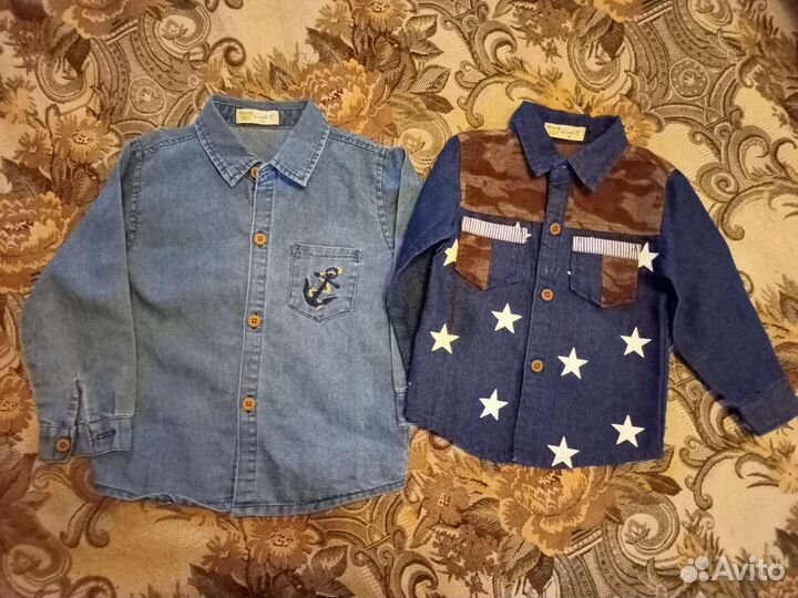 Джинсовая рубашка детская 98см