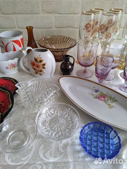 Фарфоровая, стеклянная посуда СССР