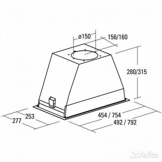 Вытяжка на кухню Сata GL 45 IX нержавеющая сталь