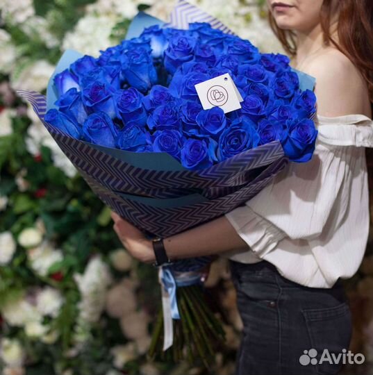 Синие розы. Букеты Цветы доставка