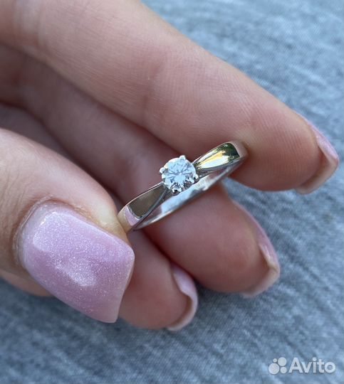 Эпл кольцо золотое с бриллиантом 0.22 ct