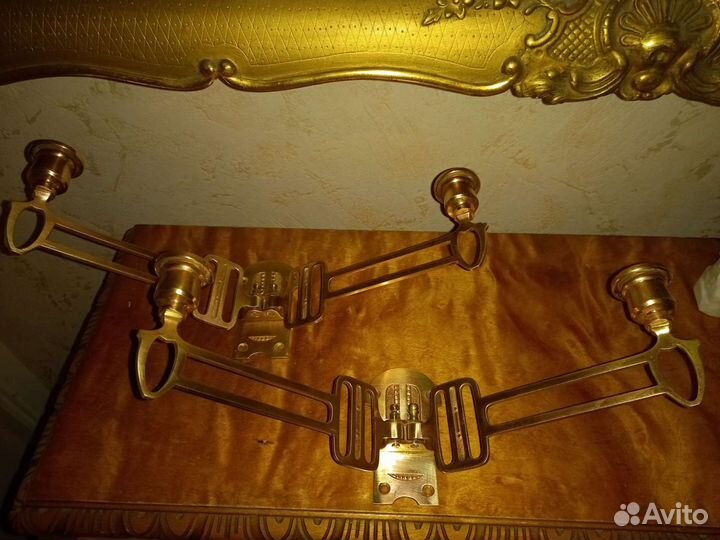 Антикварные канделябры подсвечники для пианино бро