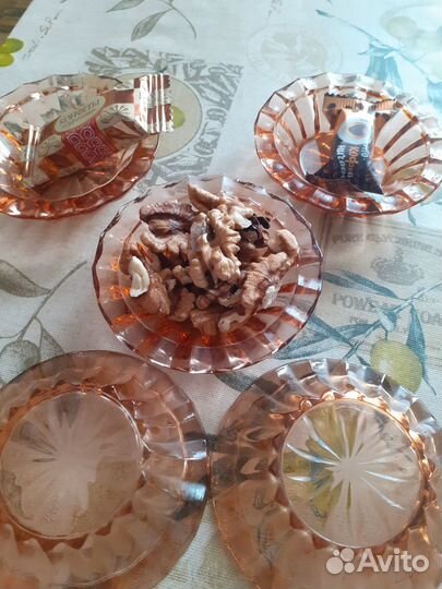 Розетки для варенья из цветного стекла из СССР