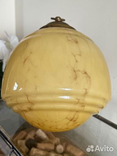 Люстра потолочная цветное стекло антикварная лампа
