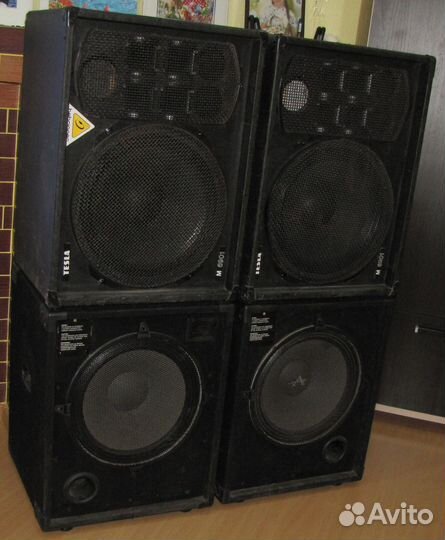 Колонки Tesla 2160W Сабвуферы C-Mark 4ш 15