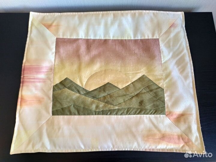 Наволочка пэчворк пейзаж хэндмейд