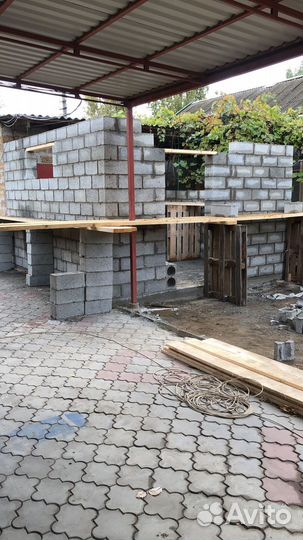 Кладка кирпича газоблока