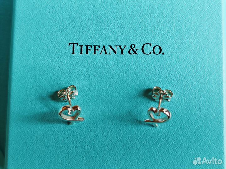 Серьги Сердечки Tiffany&Co Loving Heart AG925