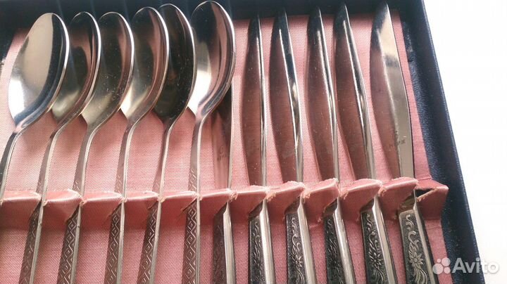 Подарочный набор ложек и ножей в коробке СССР