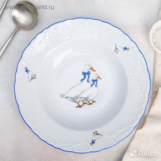 Тарелка глубокая «Рококо. Гуси», 250 мл, d22,5 см