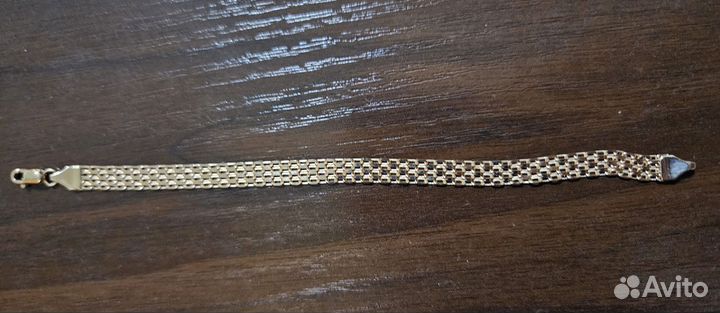 Золотой браслет двойной бисмарк