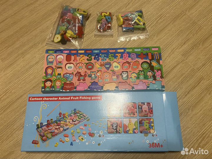 Деревянный сортер монтессори с рыбалкой