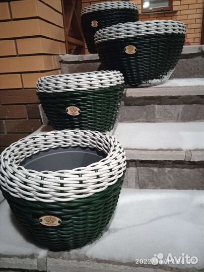 Кашпо для цветов Ручная работа Ротанг
