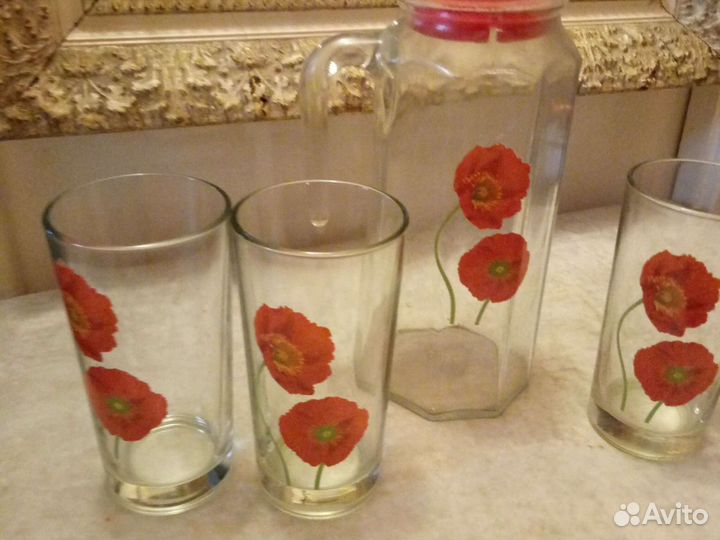 Набор посуды кувшин и стаканы