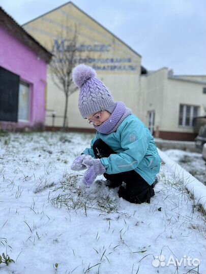 Шапка 50 снуд варежки зима ручная работа