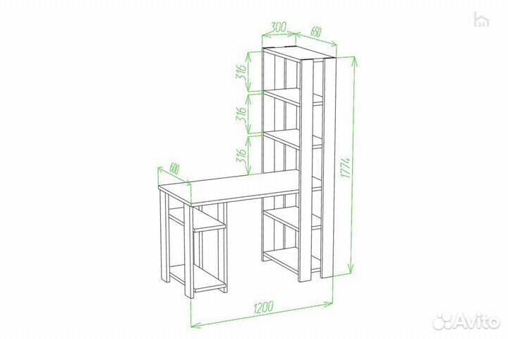 Стол компьютерный Slim стн-180/120 бен