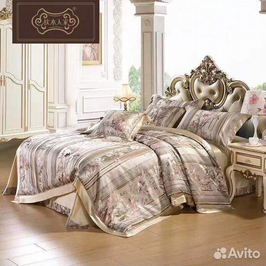 Комплект постельного белья из шёлка, 28 мм евро+