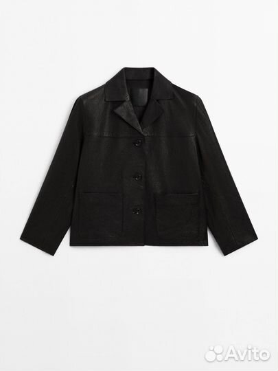 Пиджак Massimo Dutti кожаный