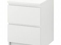 Malm мальм комод с 2 ящиками белый 40x55 см