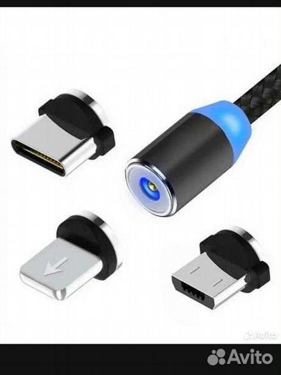 Магнитный кабель с тремя коннекторами, коннекторы