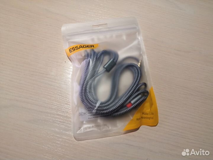 AUX кабель 2 RCA / Jack 3.5 mm (m) / 3 m