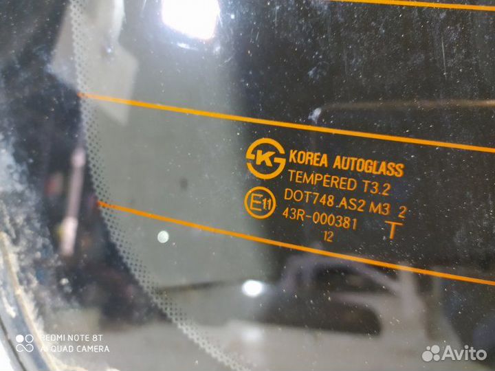 Стекло заднее Kia Rio 3 QB 1.6 G4FC 2013